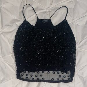 Vintage Topshop Gorgeous Black Embellished Camisole